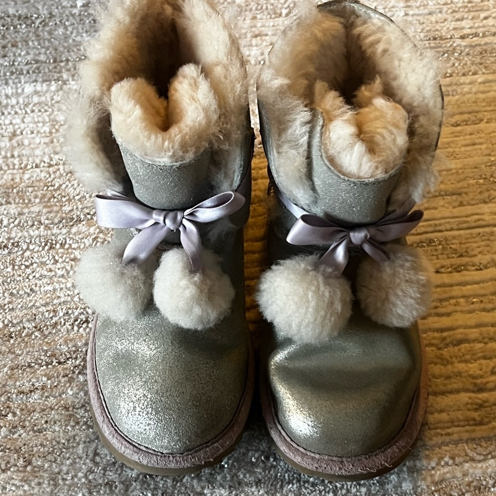 UGG Metallic Kids' Boots with Pom Poms